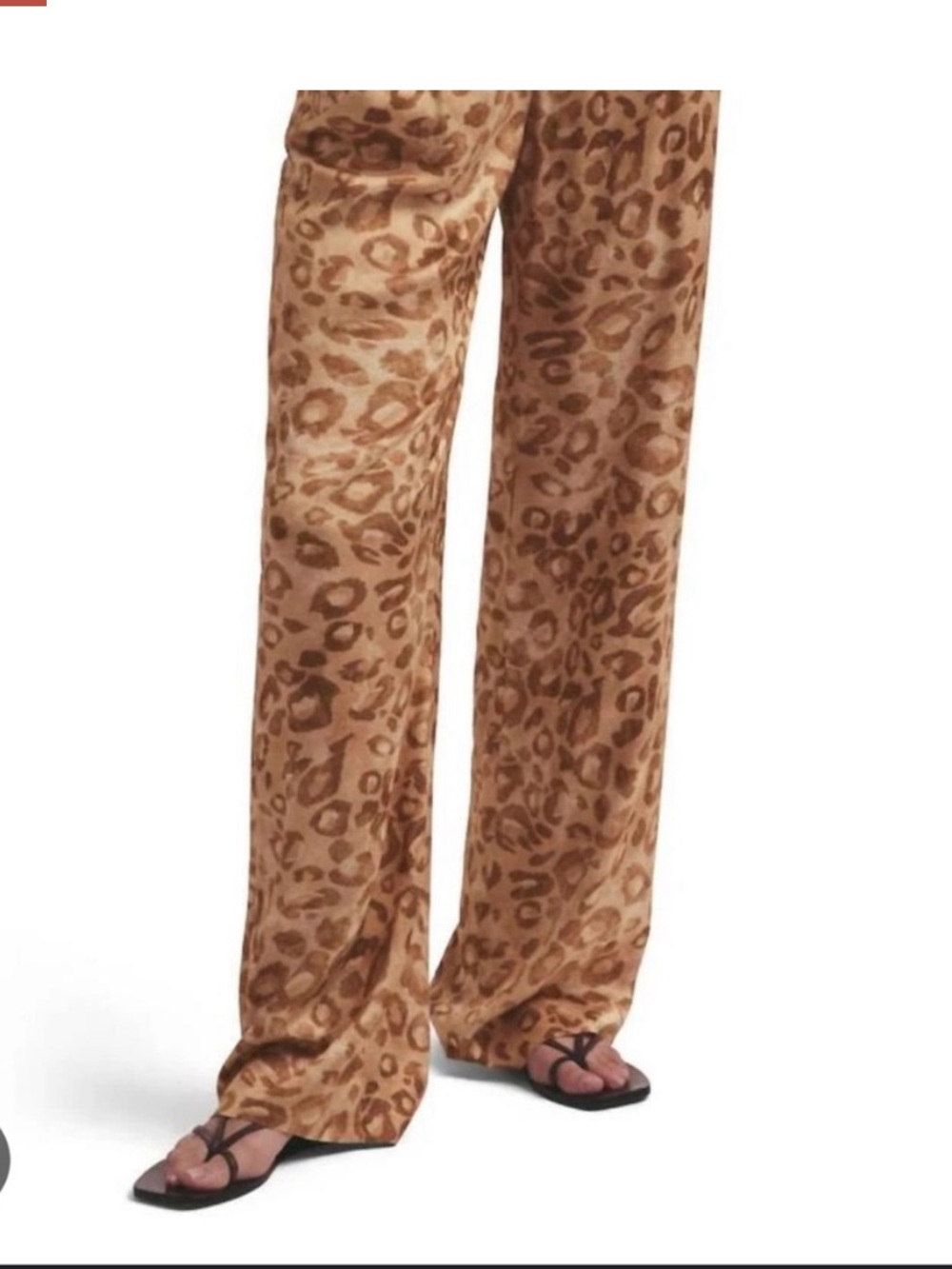 Favorite Daughter Leopard-Print Wide Leg Pants - Tan/Brown 2 new